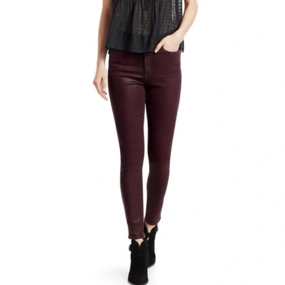 Rag & Bone Nina High Rise Skinny Coated Wine Slim Fit Jean 28